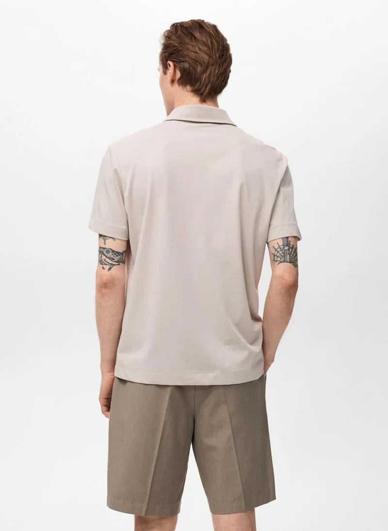 مانجو مان قميص بولو بسحاب